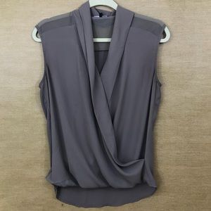 Ro & De Taupe Wrap Top Size Small
